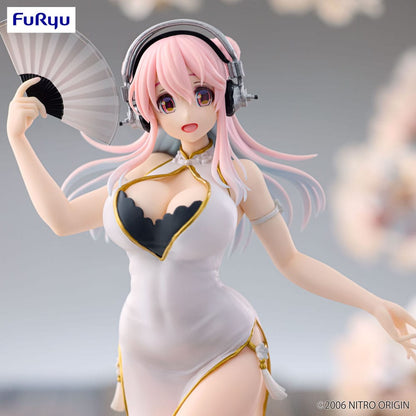 Super Sonico Trio-Try-iT PVC-beeld Wit China Jurk Ver. 21 cm