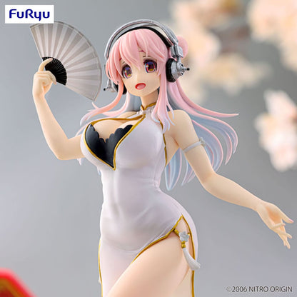 Super Sonico Trio-Try-iT PVC-beeld Wit China Jurk Ver. 21 cm