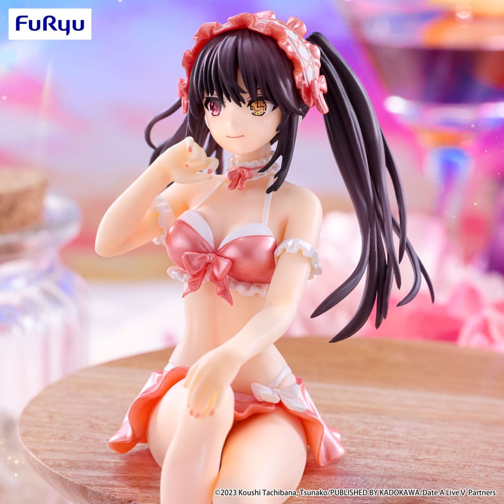 Date A Live V Noodle Stopper Estatua de PVC Kurumi Tokisaki Traje de baño Color rojo pastel Ver. 15cm