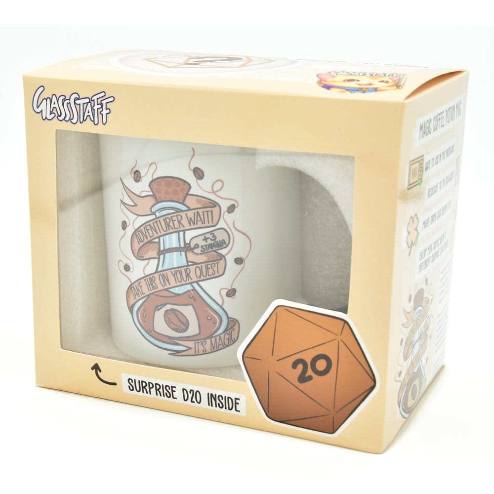 Glassstaff Geschenkset Tasse & Würfel D20 Kaffeetrank