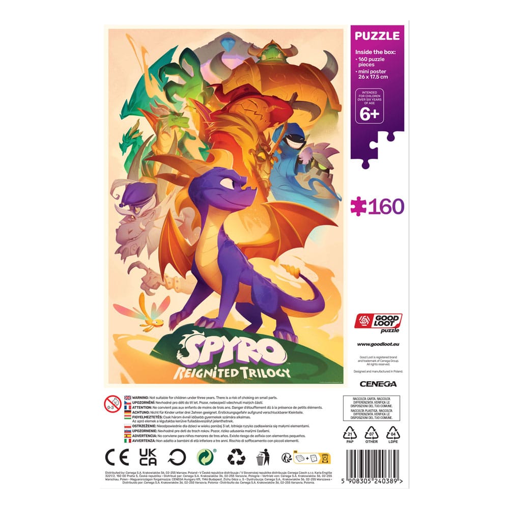 Spyro hat Trilogy Kids Puzzle Heroes (160 Stücke) wieder entzündet.