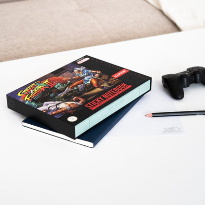 Cuaderno Premium de Street Fighter con notas adhesivas y tapa A5