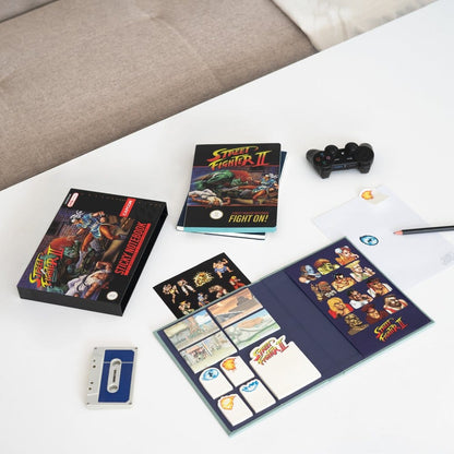 Cuaderno Premium de Street Fighter con notas adhesivas y tapa A5