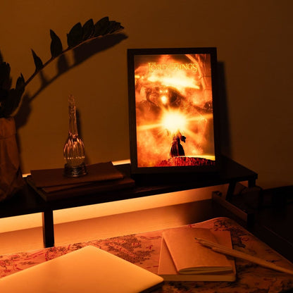Sagan om ringen inramad LED-panel 28 x 20 cm