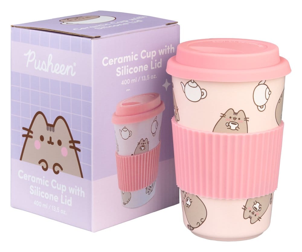 Pusheen Keramikkrus med låg 400 ml