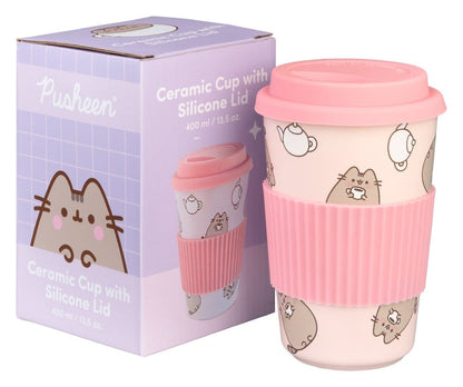 Pusheen Keramikkrus med låg 400 ml