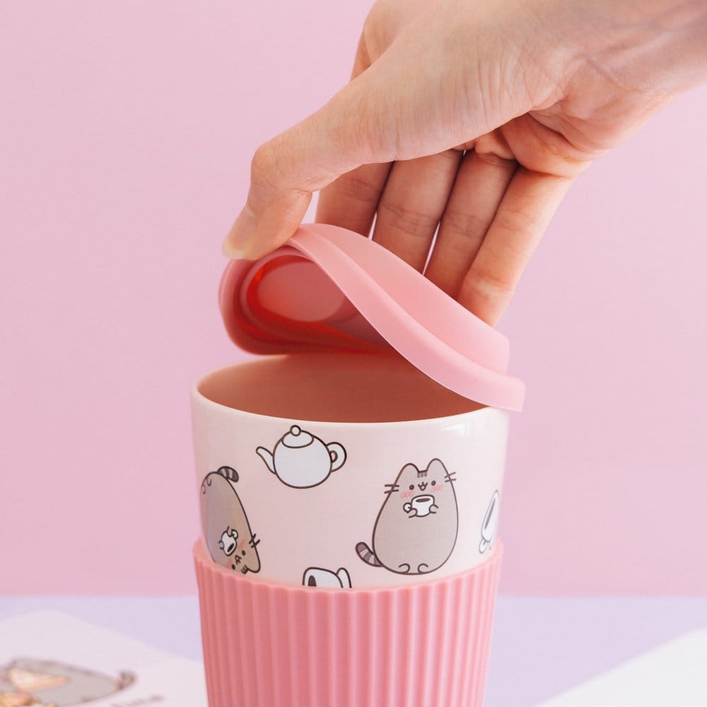 Pusheen Keramikkrus med låg 400 ml