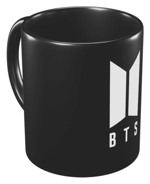 Weiße Tasse mit BTS-Logo, 350 ml