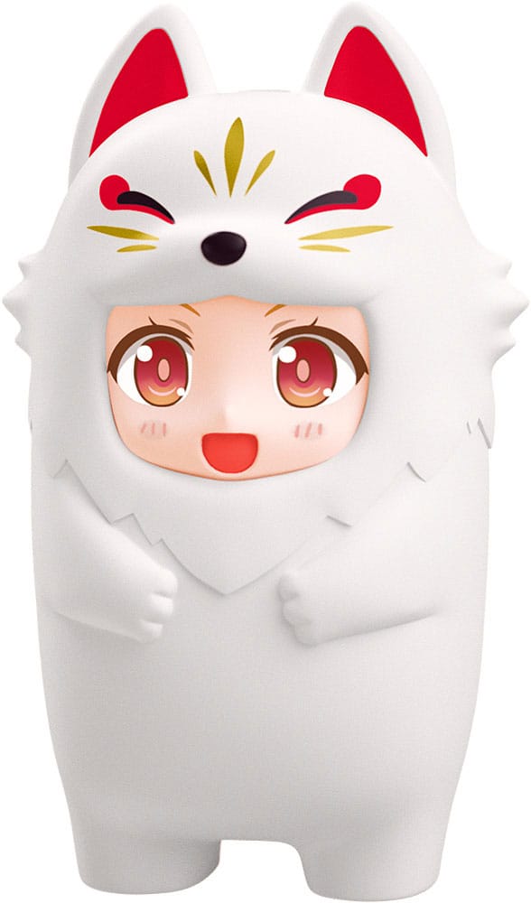 Nendoroid daha fazla Kigurumi yüz parçaları kılıfı nendoroid figürleri için beyaz kitsune 10 cm