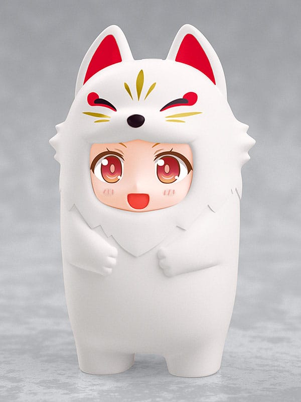 Nendoroid daha fazla Kigurumi yüz parçaları kılıfı nendoroid figürleri için beyaz kitsune 10 cm