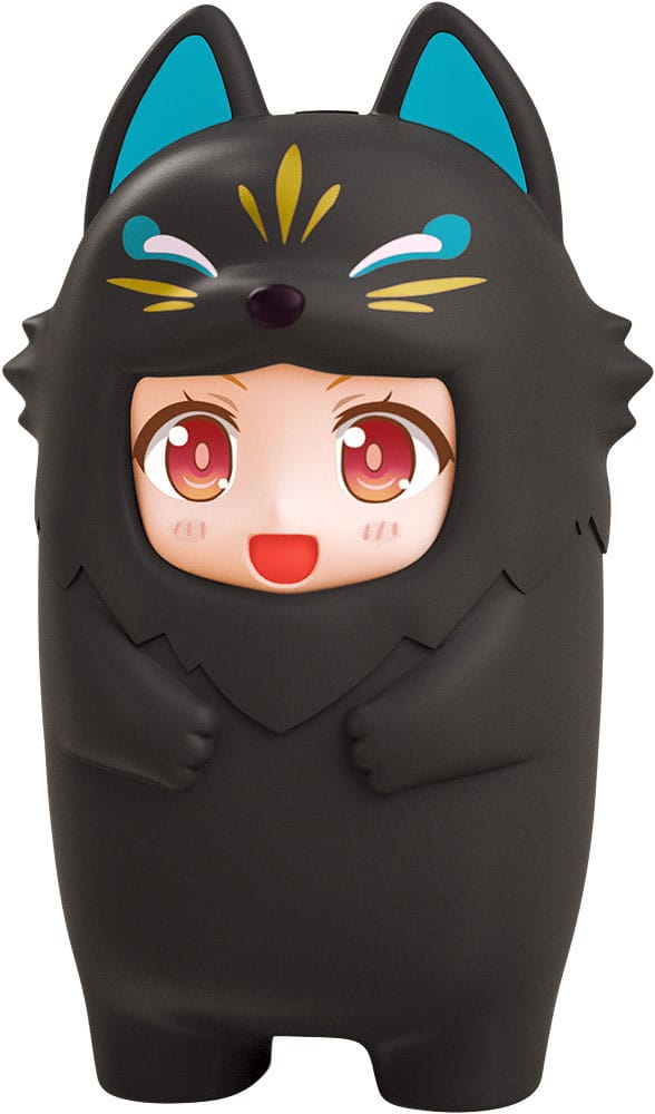 Nendoroid daha fazla Kigurumi yüz parçaları kılıfı Nendoroid figürleri Black Kitsune 10 cm