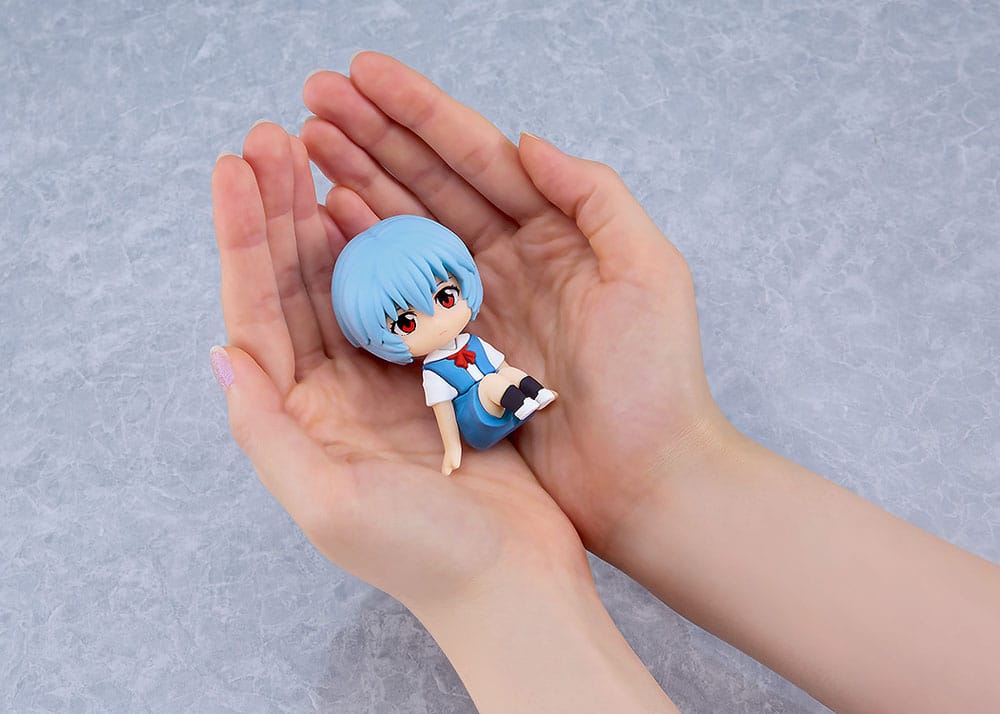 Genopbygning af Evangelion Rubber Mascot Nendroid Plus Minifigur Rei Ayanami 8 cm