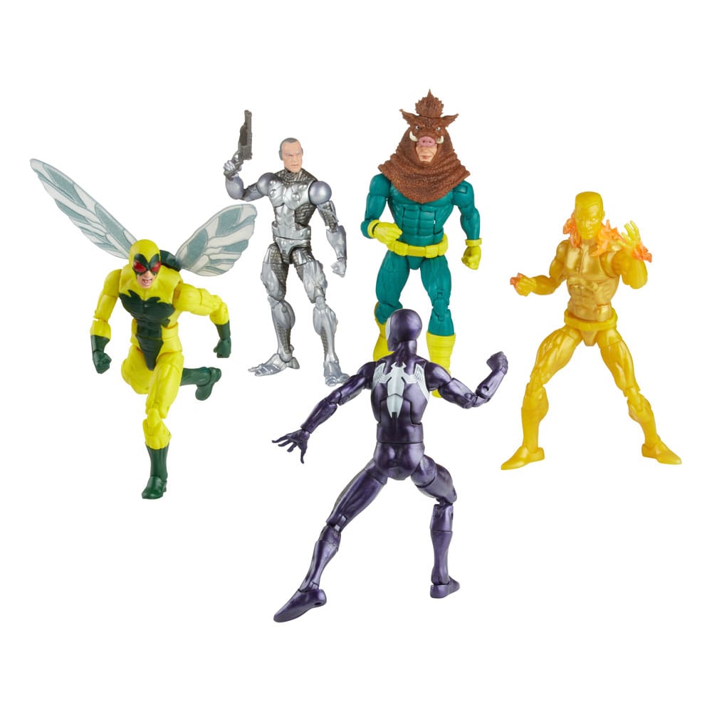 Örümcek Adam Marvel Legends Action Şekil 5 Pack Örümcek Adam, Silvermane, İnsan Sinek, Erimiş İnsan, Razorback 15 Cm