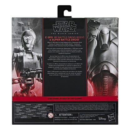 Star Wars Episodio II de la serie negra Figura 2-paquete C-3PO (B1 Battle Droid Body) y Super Battle Droid 15 cm