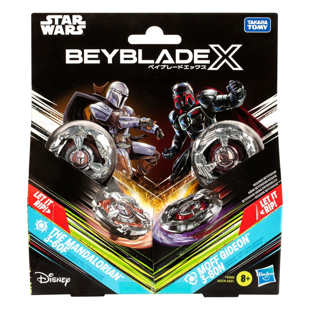 Beyblade X og Star Wars samarbejder The Mandalorian 3-60F vs. Moff Gideon 3-80N