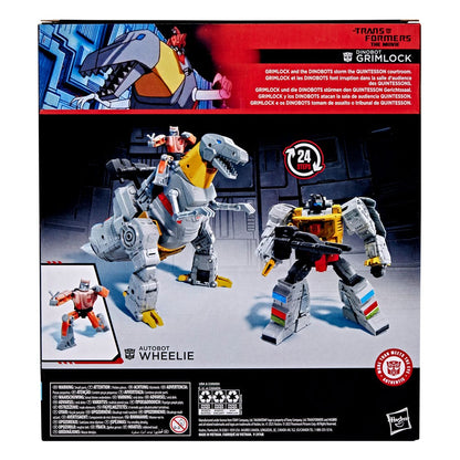 Transformers: Film Stüdyosu Serisi Lider Sınıfı Aksiyon Figürü Dinobot Grimlock ve Autobot Wheelie 22 cm