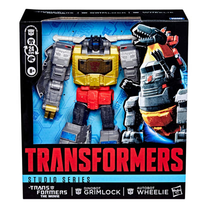 Transformers: Film Stüdyosu Serisi Lider Sınıfı Aksiyon Figürü Dinobot Grimlock ve Autobot Wheelie 22 cm