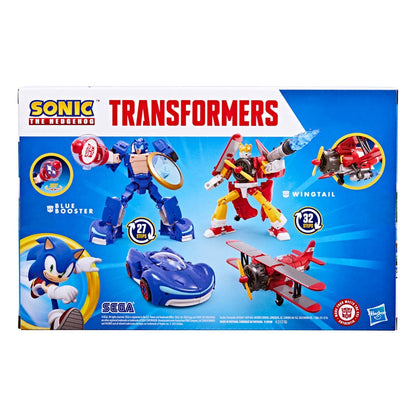 Sonic The Hedgehog X Transformers Action Figue Wingtail & Blue Booster 13 cm