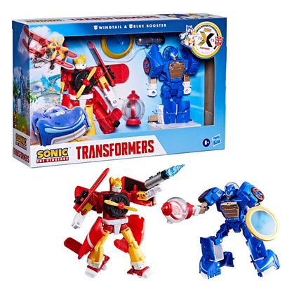 Sonic The Hedgehog X Transformers Action Figue Wingtail & Blue Booster 13 cm