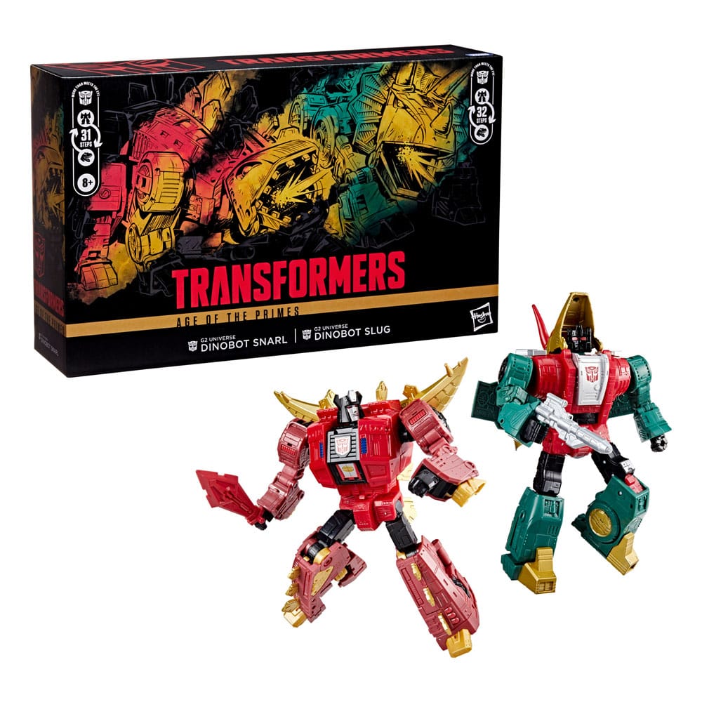 Transformers Age of the Primes Lider Sınıfı Aksiyon Figürü G2 Universe Dinobots Snarl & Slug 19 cm