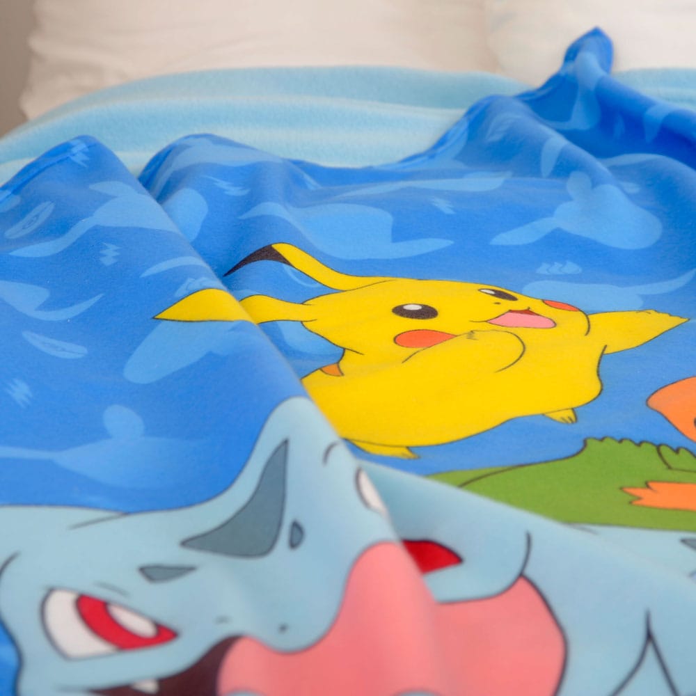 Pokemon fleece pokrivač Starter Pokemon 130 x 160 cm