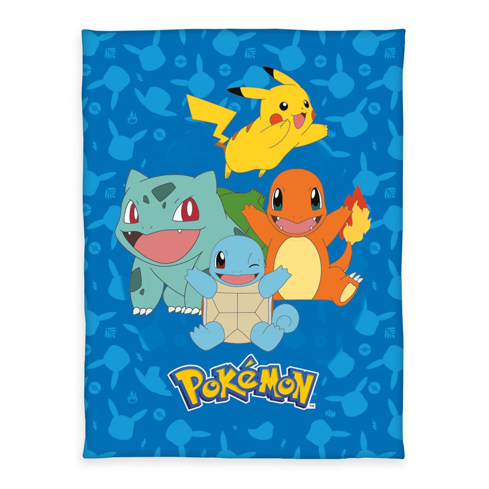 Pokemon fleece pokrivač Starter Pokemon 130 x 160 cm