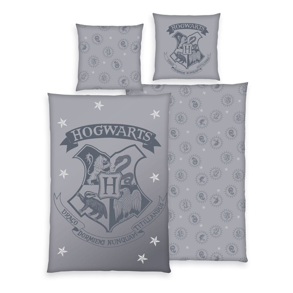 Harry Potter Duvet Set Grey 135 x 200 cm / 80 x 80 cm