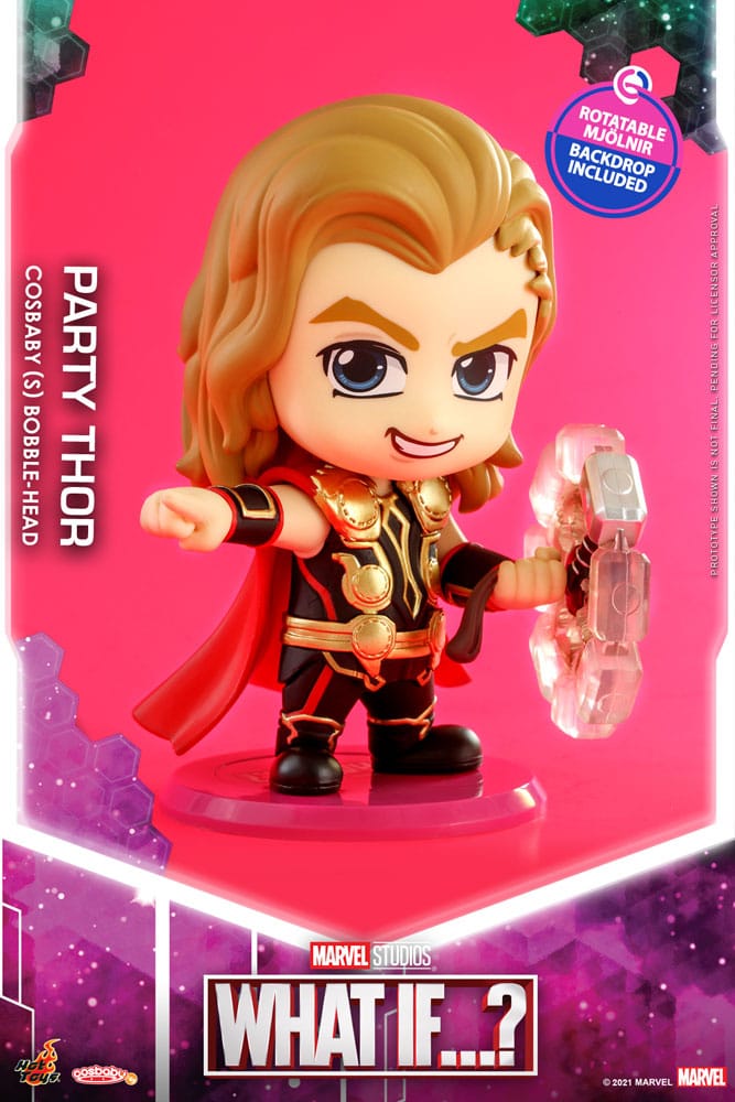 Hvad hvis ...? Cosbaby (S) Mini Figur Party Thor 10 Cm