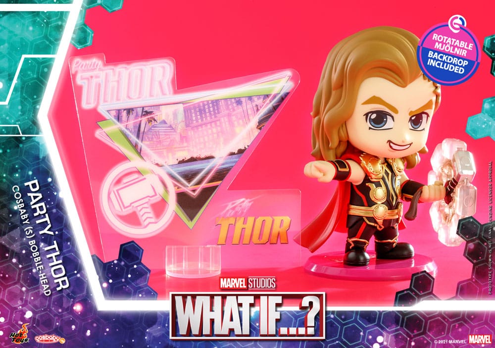 Hvad hvis ...? Cosbaby (S) Mini Figur Party Thor 10 Cm