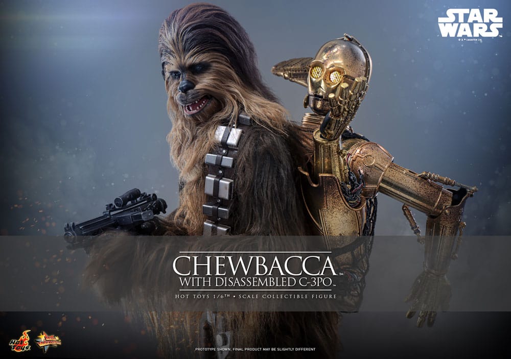 Star Wars Episodio v Movie Masterpiece Action Figura 1/6 Chewbacca con C-3PO smontato 36 cm