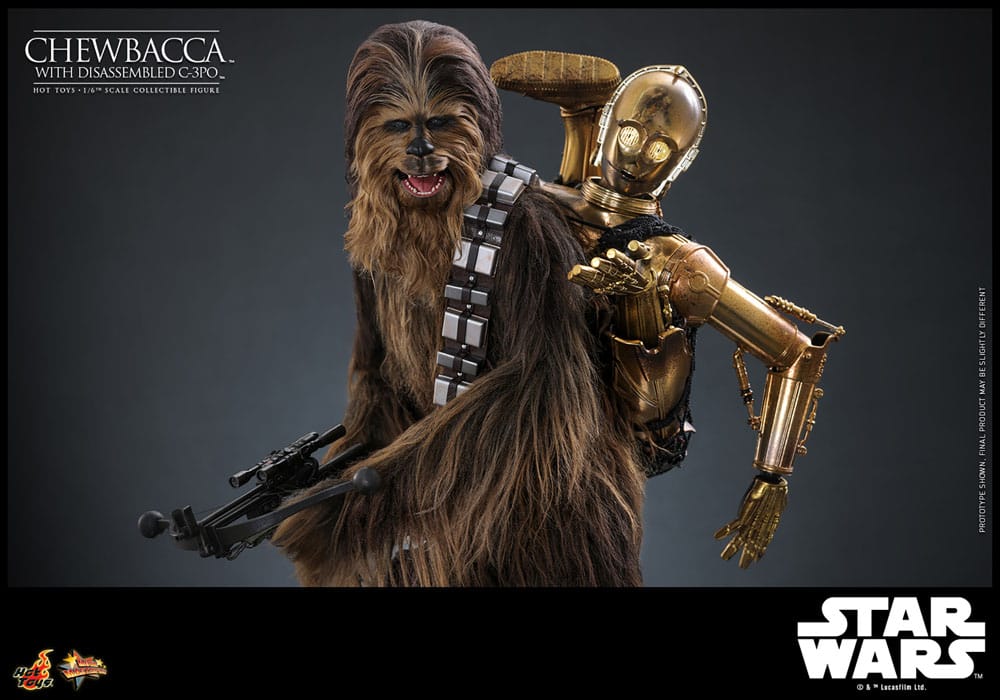 Star Wars Episodio v Movie Masterpiece Action Figura 1/6 Chewbacca con C-3PO smontato 36 cm