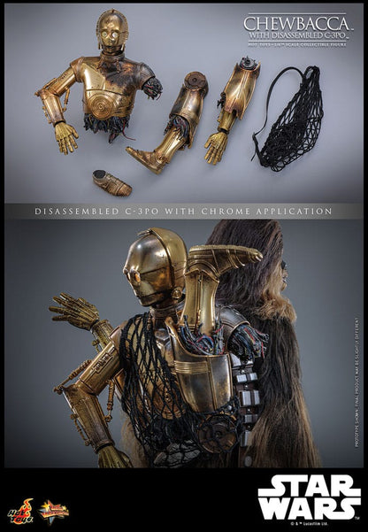 Star Wars Episodio v Movie Masterpiece Action Figura 1/6 Chewbacca con C-3PO smontato 36 cm