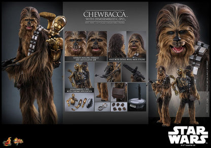 Star Wars Episodio v Movie Masterpiece Action Figura 1/6 Chewbacca con C-3PO smontato 36 cm