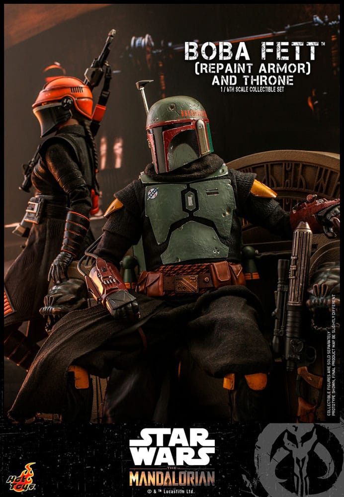 Star Wars: The Mandaloriaanse actie Figuur 1/6 Boba Fett Repaint Armor and Throne Special Edition 30 CM