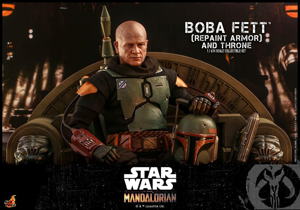 Star Wars: The Mandaloriaanse actie Figuur 1/6 Boba Fett Repaint Armor and Throne Special Edition 30 CM