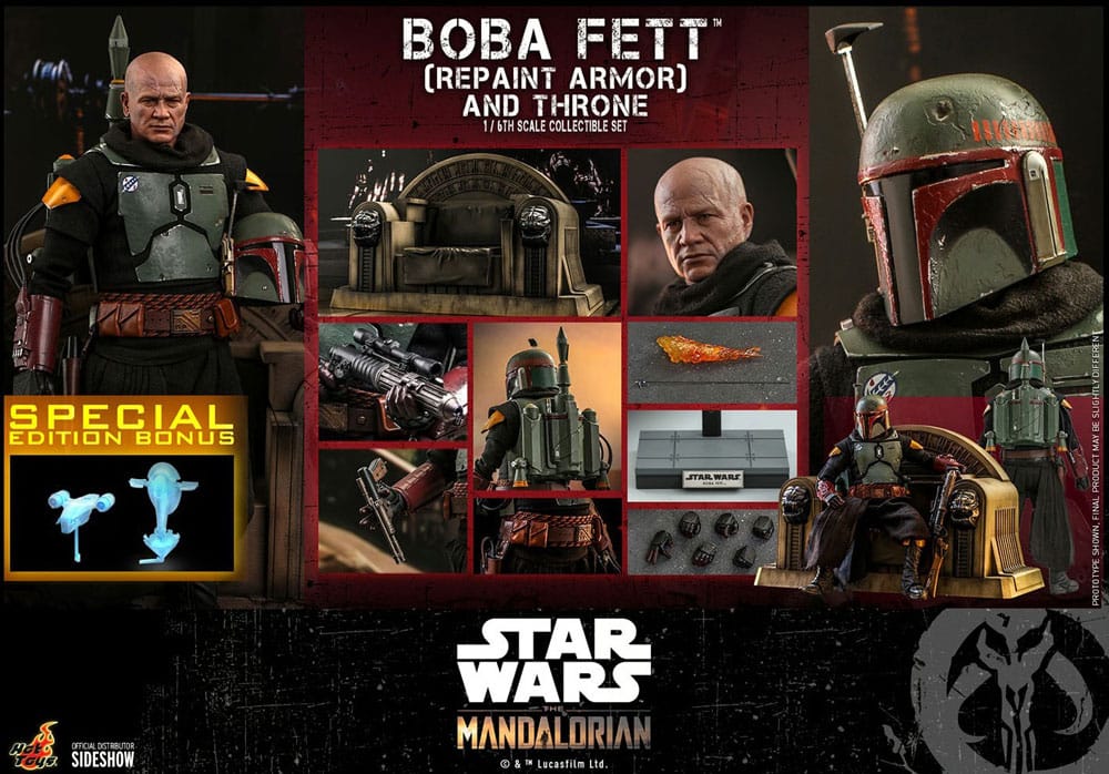 Star Wars: The Mandalorian Action Figure 1/6 Boba Fett Riepinger Armor and Throne Special Edition 30 cm
