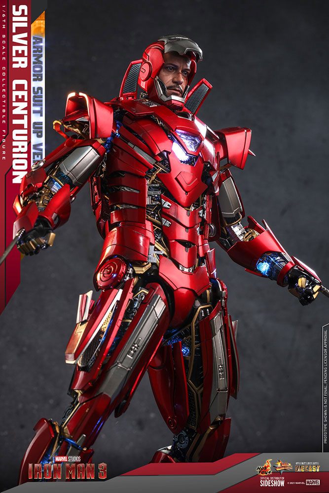 Iron Man 3 Movie Masterpiece Action Figure 1/6 Silver Centurion (Armor Suit Up Version) 32 cm