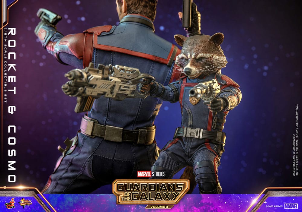 Guardians of the Galaxy Vol. 3 Movie Masterpiece Action Figuren 1/6 Rocket & Cosmo 16 cm