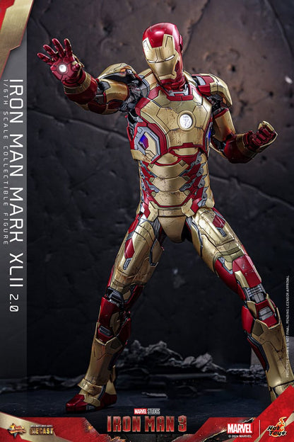 Iron Man 3 Película Masterpieta de película Diecast Figura 1/6 Iron Man Mark XLII (2.0) 32 cm