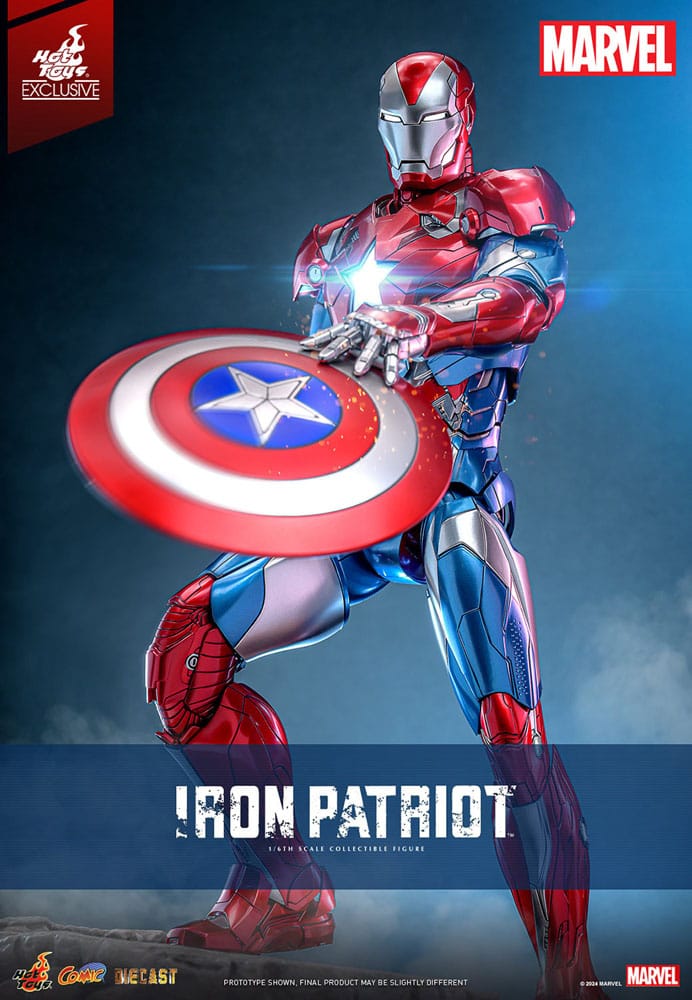 Marvel Comic Diecast Masterpiece Action Figuur 1/6 Iron Patriot Hot Toys Exclusive 32 CM