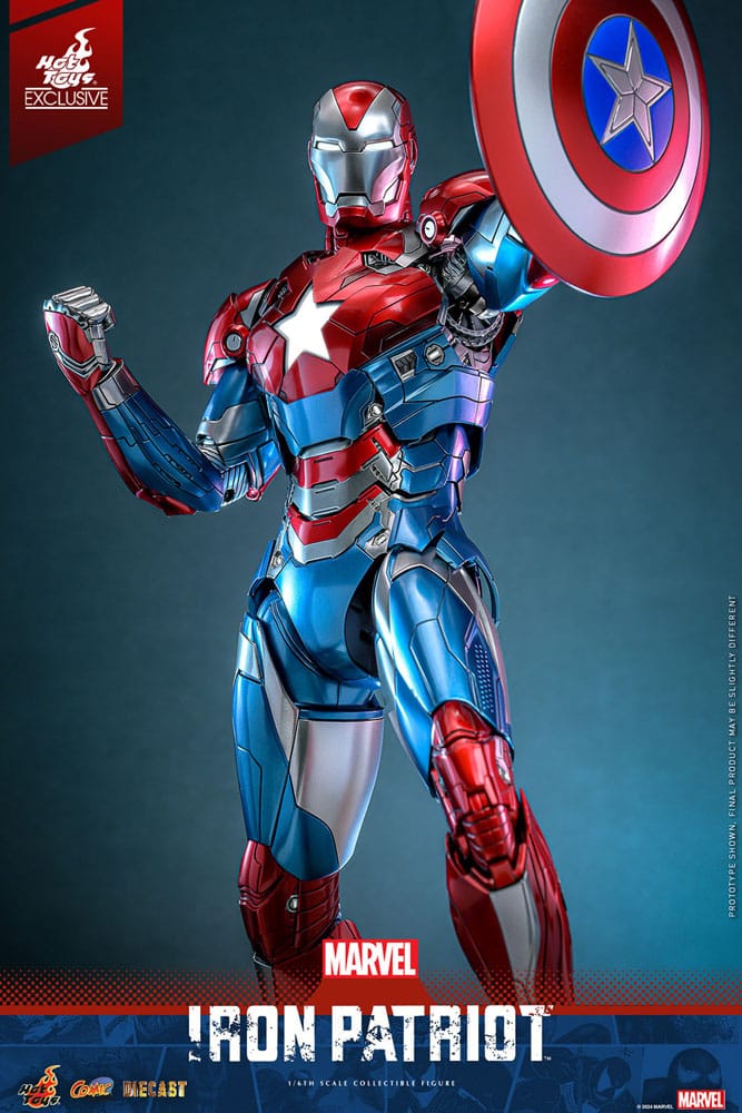 Marvel Comic Diecast Masterpiece Action Figuur 1/6 Iron Patriot Hot Toys Exclusive 32 CM