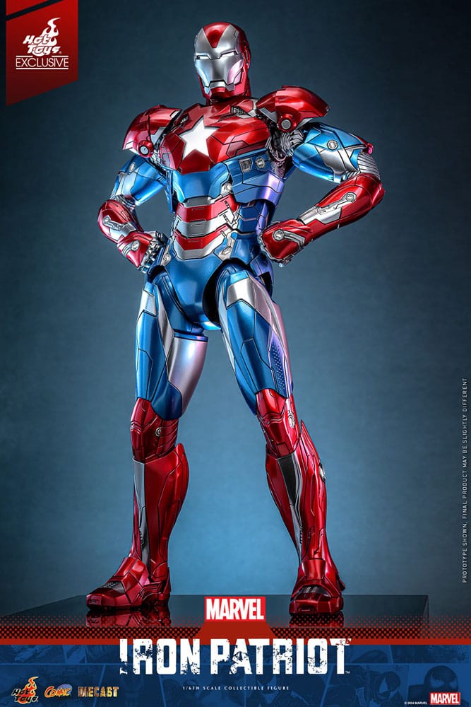 Marvel Comic Diecast Masterpiece Action Figuur 1/6 Iron Patriot Hot Toys Exclusive 32 CM