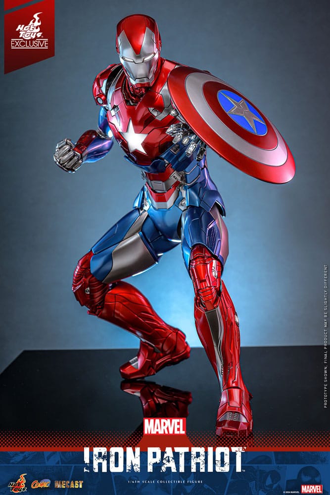Marvel Comic Diecast Masterpiece Action Figuur 1/6 Iron Patriot Hot Toys Exclusive 32 CM