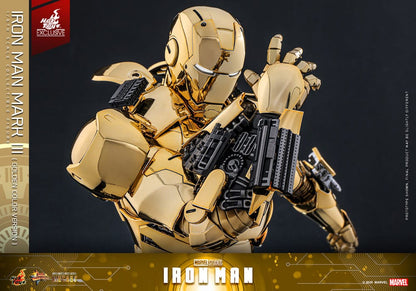 Iron Man Movie Masterpiece Diecast Action Figure 1/6 Iron Man Mark III (Gold Color Version) Hot Toys exclusif 33 cm