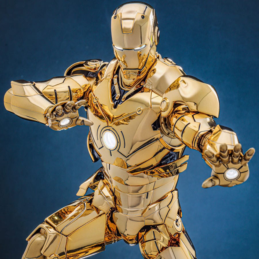 Iron Man Movie Masterpiece Diecast Action Figure 1/6 Iron Man Mark III (Gold Color Version) Hot Toys exclusif 33 cm
