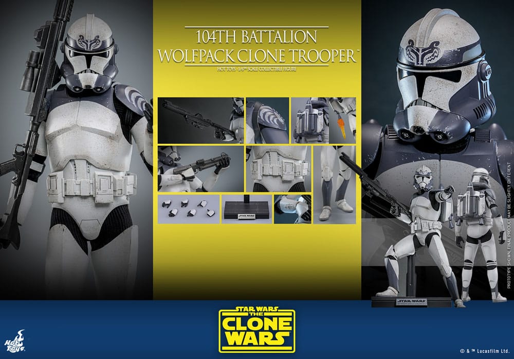 Star Wars The Clone Wars Actiefiguur 1/6 104e Bataljon Wolfpack Clone Trooper 30 cm