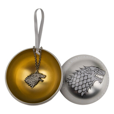 Ornement d'arbre Game of Thrones avec collier Stark