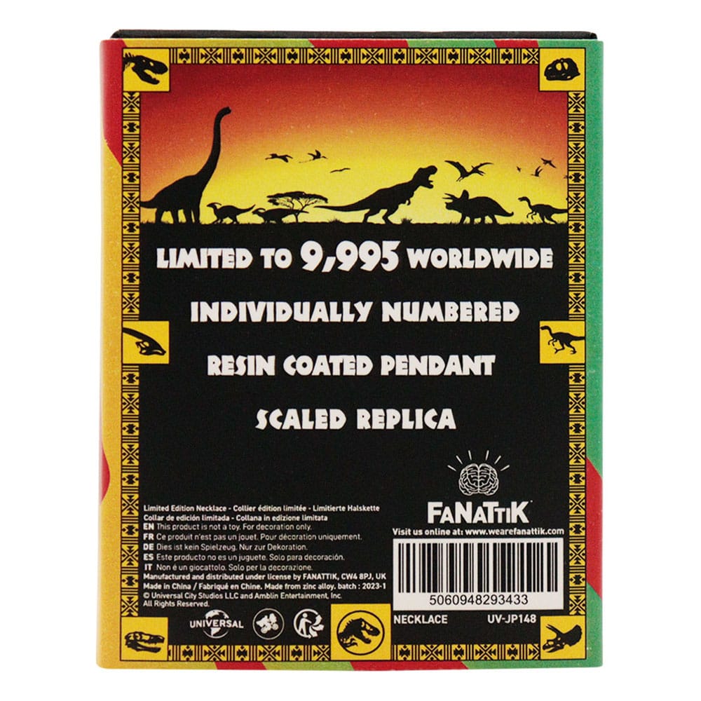 Jurassic Park Replika halskæde med Amber Pendant Limited Edtiton
