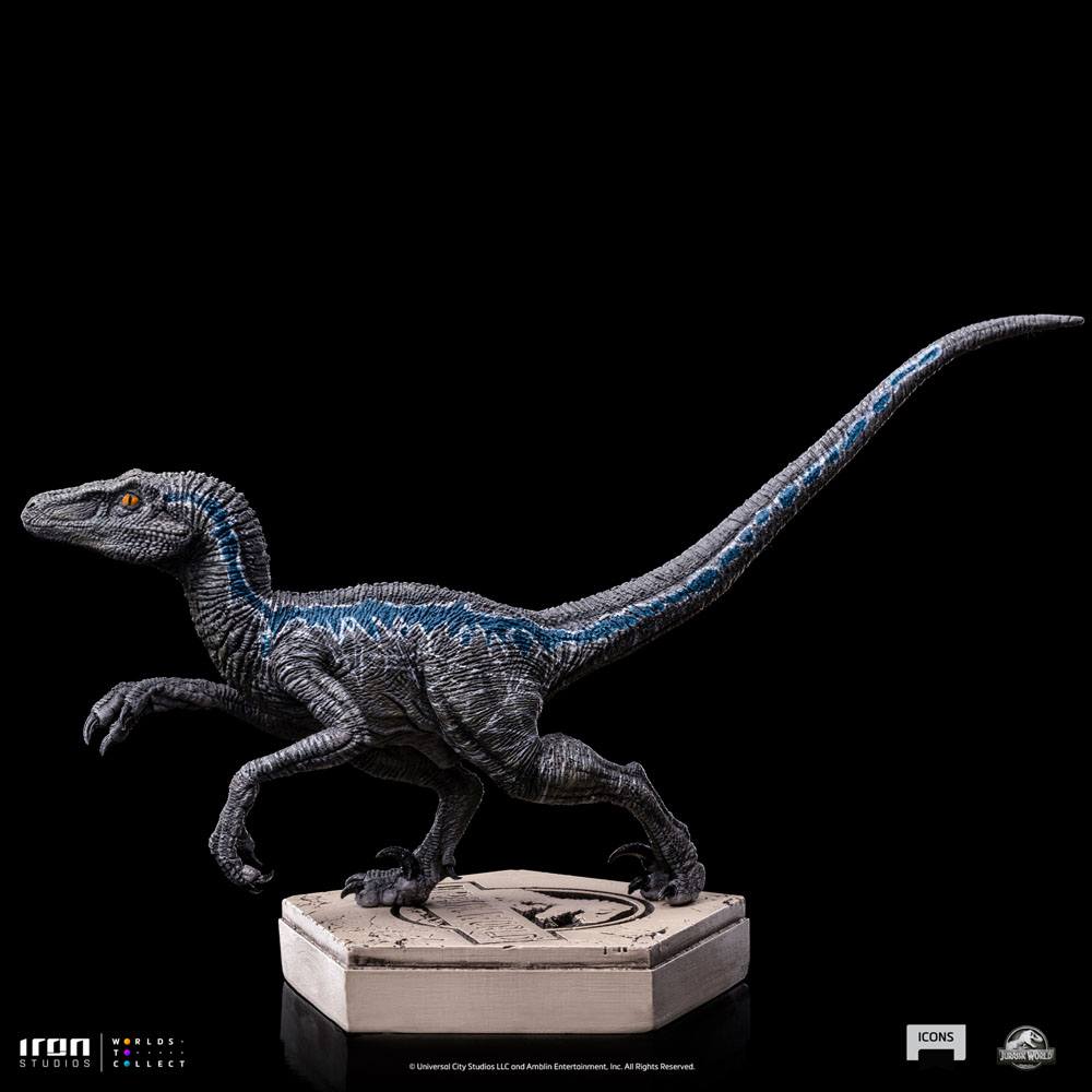 Jurassic World Icons Estatua Velociraptor Blue 9 cm