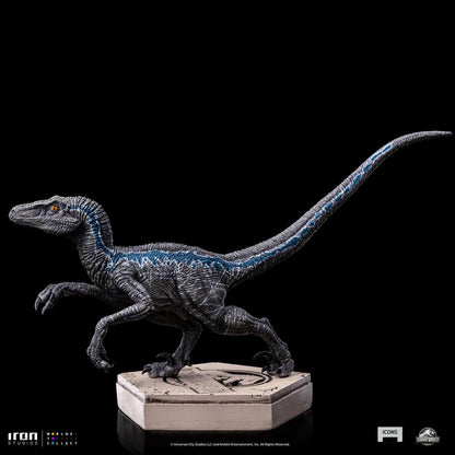 Jurassic World Icons Estatua Velociraptor Blue 9 cm